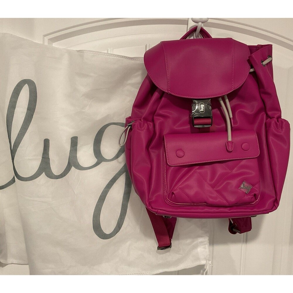 NWT Lug Wiffle Satin Luxe VL Drawstring & Buckle Closure Backpack Orchid
